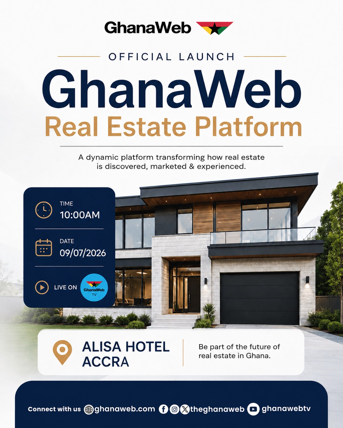 GhanaWeb to Unveil Game-Changing Real Estate Platform on July 9, 2026