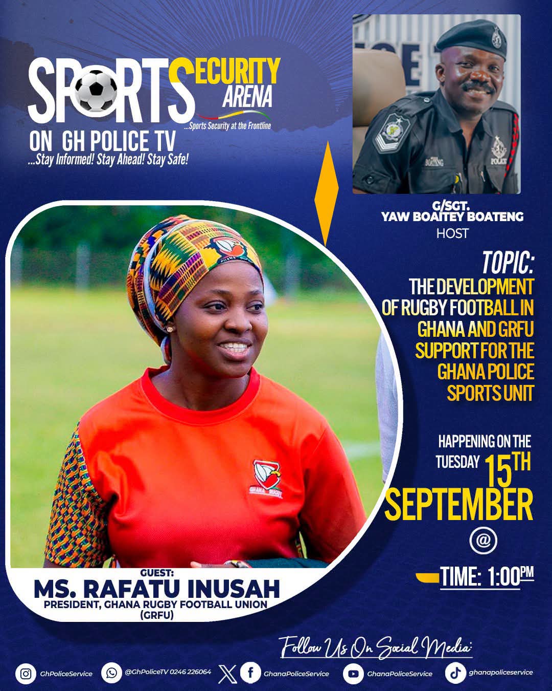 Rafatu Inusah to Discuss the Future of Ghana Rugby on GH Police TV