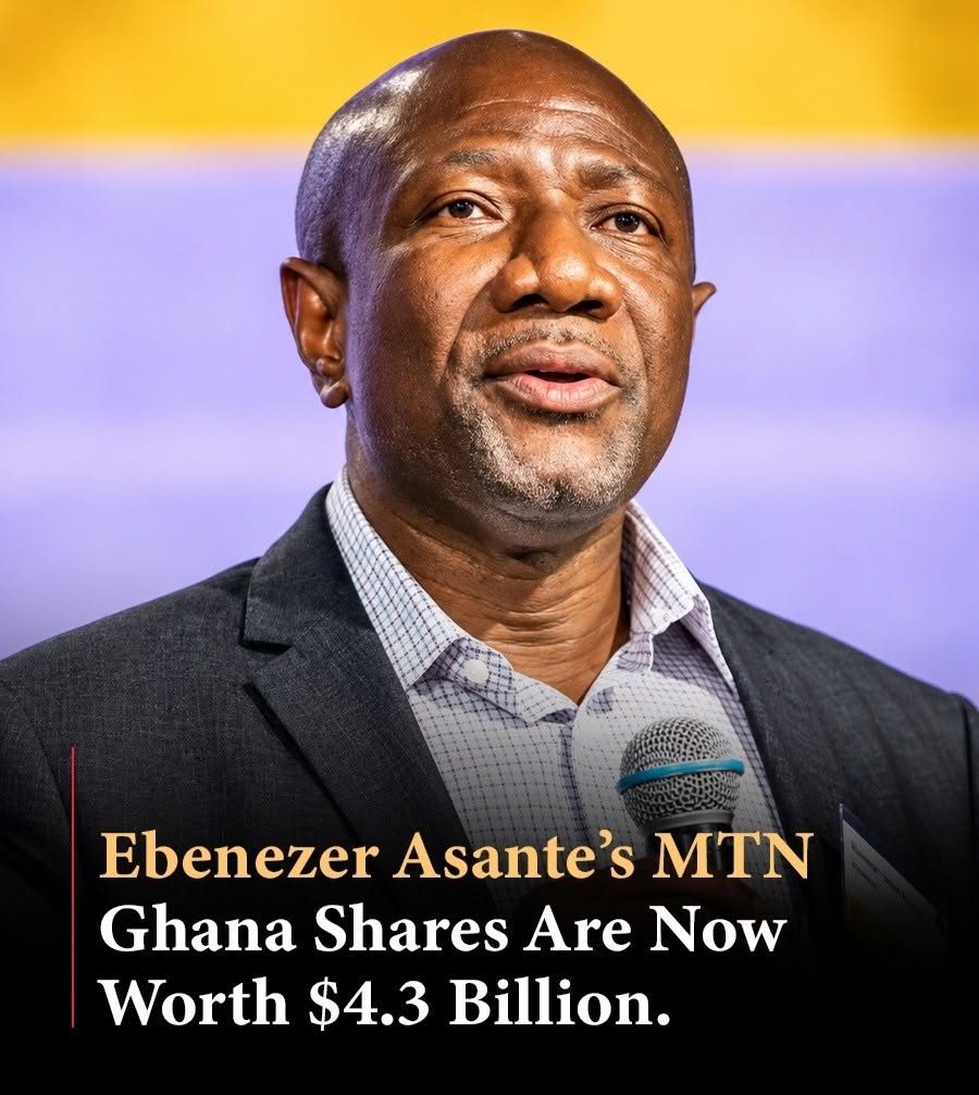 Ebenezer Asante's MTN Ghana Stake Hits $4.3 Million as Shares Surge 48.1%