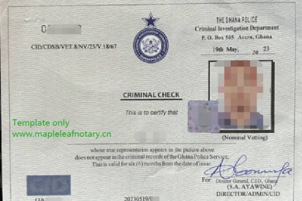 Ghana Police Clearance Certificate