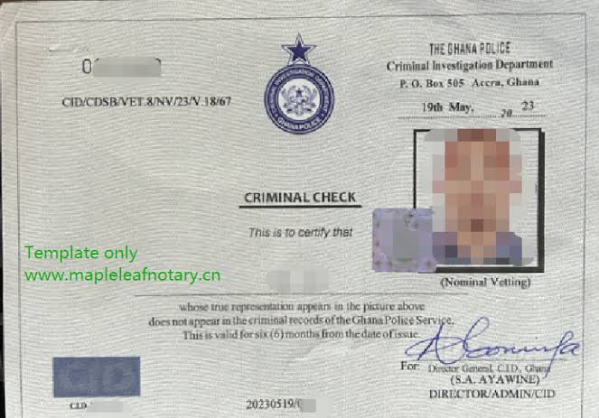 Ghana Police Clearance Certificate